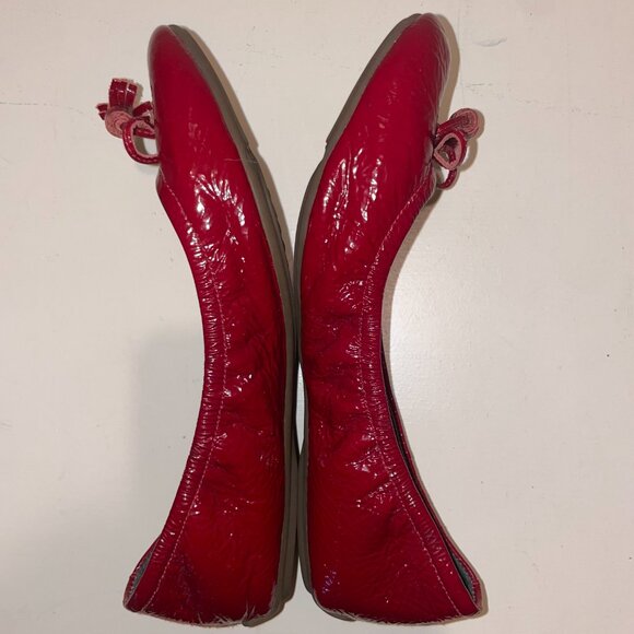 Cole Haan Nike Air Red Patent Leather Ballet Flats with Bow and Tassel Size 7B - Picture 3 of 15